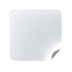 Blank square sticker with curled corner