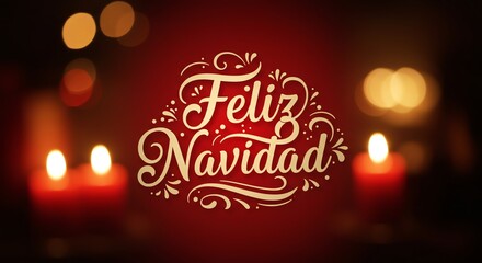 Christmas greeting with candles and festive lettering