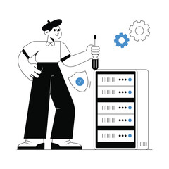 Maintenance Standing Vector illustration  