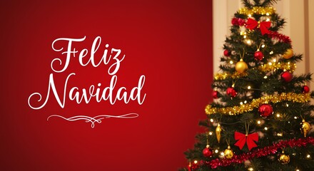 Christmas tree with Feliz Navidad greeting