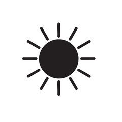 Minimalist Sun Icon Vector with Pointed Rays on Gradient Background