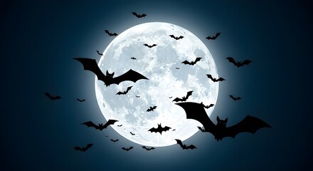 Bats On the Big moon night