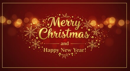 Merry Christmas and Happy New Year greeting card