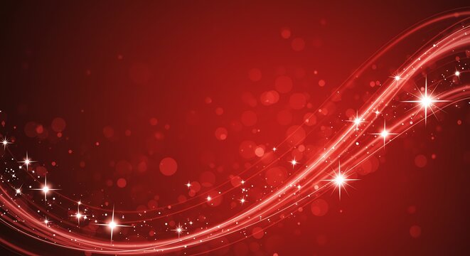 Red abstract background with light trails - Powered by Adobe