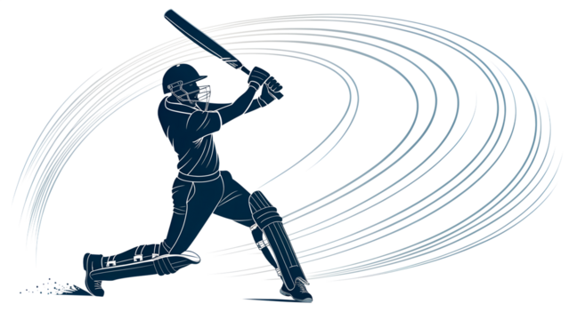 Cricket Player Silhouette Action - Powered by Adobe