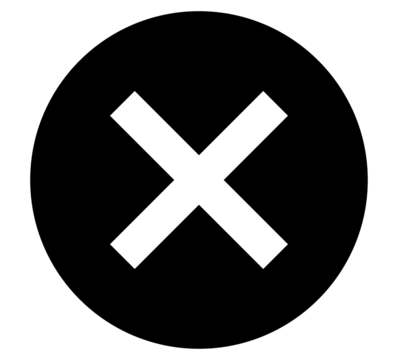 Minimalist black prohibition X symbol, circular design with white cross for UI/UX design, restriction icons, and safety notifications. PNG with transparent background. - Powered by Adobe