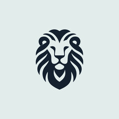 Minimalist lion head logo