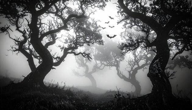 misty morning in the forest