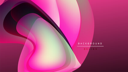 Abstract fluid shapes, vibrant pinks, dark background. Modern design elements create dynamic visual flow. Smooth gradients, elegant composition.