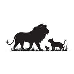 Majestic Lion Silhouette – Wild Animal Vector for Logo, Poster, T-Shirt, and Branding