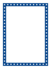 Stars Rectangular Frame. Border with Stars. Vector illustration.