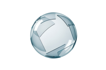 Transparent sphere with internal fragmented glass pieces on a transparent background. background removed