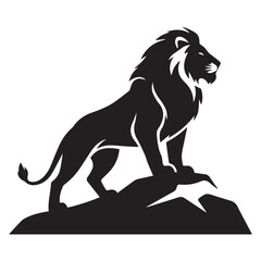 Majestic Lion Silhouette – Wild Animal Vector for Logo, Poster, T-Shirt, and Branding