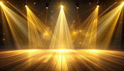 Golden stage lights