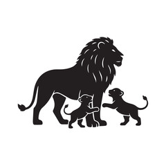 Majestic Lion Silhouette – Wild Animal Vector for Logo, Poster, T-Shirt, and Branding