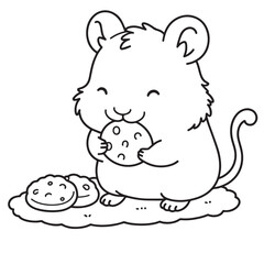 coloring book with cartoon hamster