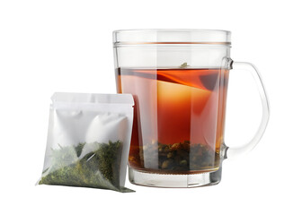 tea sachet packaging mockup png image on transparent background