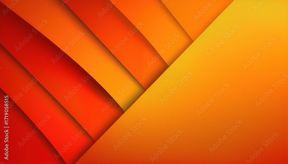 Wall mural vibrant orange and yellow paper layers with smooth texture and gradient for modern abstract design b