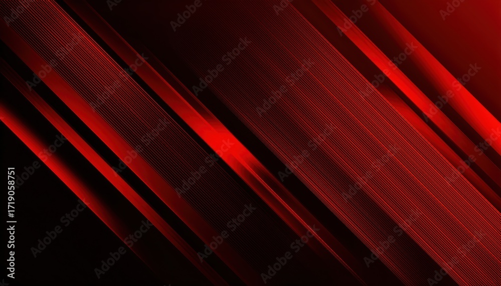 Wall mural red abstract diagonal lines with glowing gradient texture, modern dynamic background for digital des