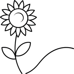 abstract floral background line art on transparent background