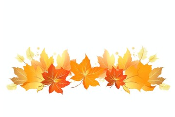 Autumnal orange and yellow maple and oat leaves leaf illustration autumn.