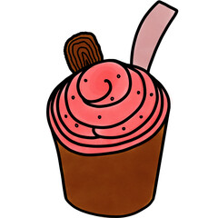 Cute Food Illustration Clipart | Hand Drawn Snack and Dessert Art