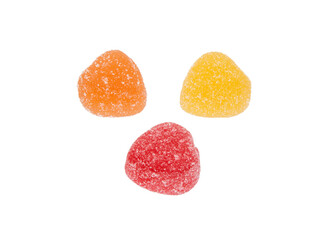 Jelly candy or marmalade candy on white