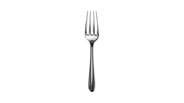 Chrome fork vector isolated on white for kitchen utensil dining household and cooking design illustration concept