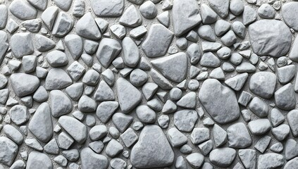 Smooth natural gray pebble stone surface background with rounded texture