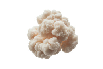 A fluffy, off-white smoke plume, isolated on a transparent background, creating a visually striking effect. background removed