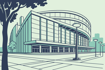 Bastille Opera in Paris, France, modern glass façade opera house with sweeping curves
