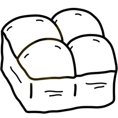 Cute Food Coloring Black and White Line Art for Kids