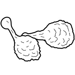 Cute Food Coloring Black and White Line Art for Kids