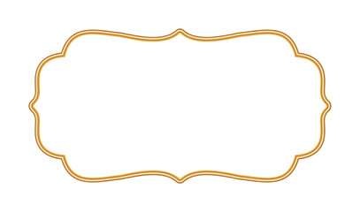 Golden 3d frame. Islamic ornamental decorative element, Arabic window, Indian border, morocco shapes. Vector illustration for invitation, greeting card, decorative design