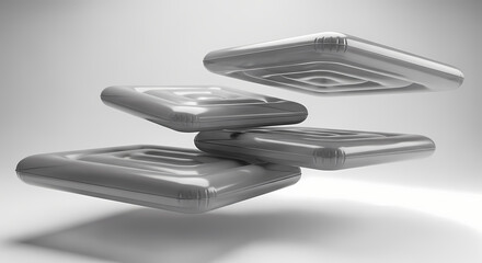 Abstract Minimalist Stacked Squares Modern 3D Rendering for Design and Branding