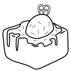 Cute Food Coloring Black and White Line Art for Kids