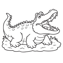vector illustration of cartoon crocodile