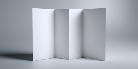 Fototapeta premium Blank Tri-Fold Brochure Mockup on Minimalist Background for Creative Presentation and Design Projects
