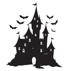 halloween castle on a hill