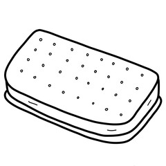 Cute Food Coloring Black and White Line Art for Kids