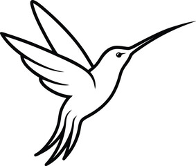 vector illustration of a bird line art on transparent background