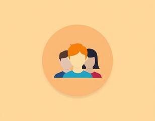 Minimal Flat Design of Diverse Group of People with Solid Background
