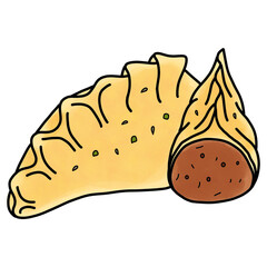 Cute Food Illustration Clipart | Hand Drawn Snack and Dessert Art