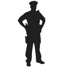 silhouette of a policeman