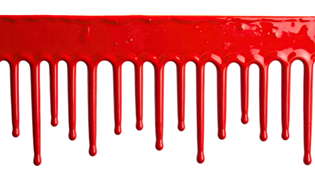 Red liquid drips down, a horizontal, dripping stream - Powered by Adobe