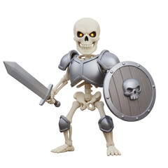 Skeleton warrior with sword and shield