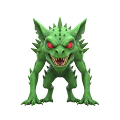 Ferocious green goblin monster with spikes