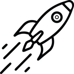Minimalist Rocket Ship Vector Icon