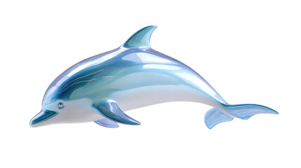 Dolphin's Graceful Dive: A single, sleek dolphin elegantly glides through crystal-clear ocean waters, showcasing its smooth skin and playful nature. Capturing marine animal grace and its freedom.