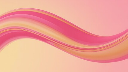 Abstract flowing wave of vibrant pink and orange colors creating a smooth gradient effect on a soft pastel background
